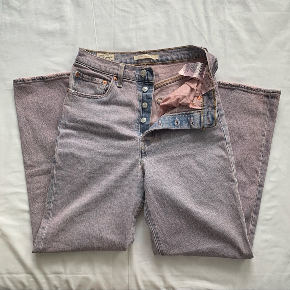 Levi’s ribcage straight purple denim straight ankle